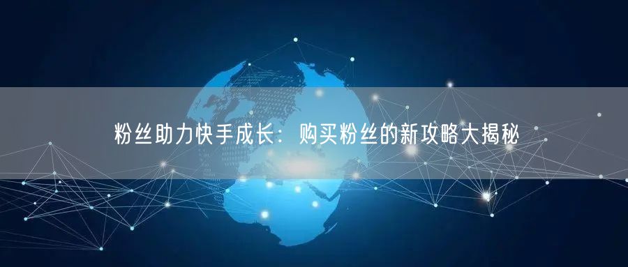 粉丝助力快手成长:购买粉丝的新攻略大揭秘