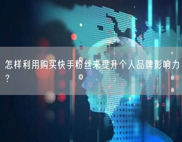 怎样利用购买快手粉丝来提升个人品牌影响力?