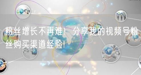 粉丝增长不再难!分享我的视频号粉丝购买渠道经验!