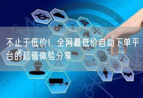 不止于低价!全网最低价自助下单平台的超值体验分享