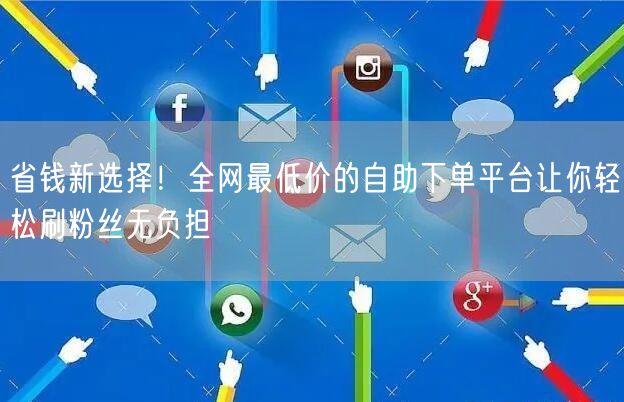 省钱新选择!全网最低价的自助下单平台让你轻松刷粉丝无负担