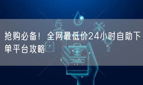 抢购必备!全网最低价24小时自助下单平台攻略