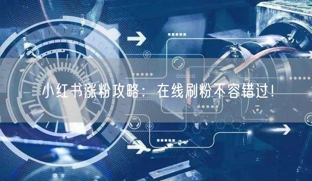 小红书涨粉攻略:在线刷粉不容错过!